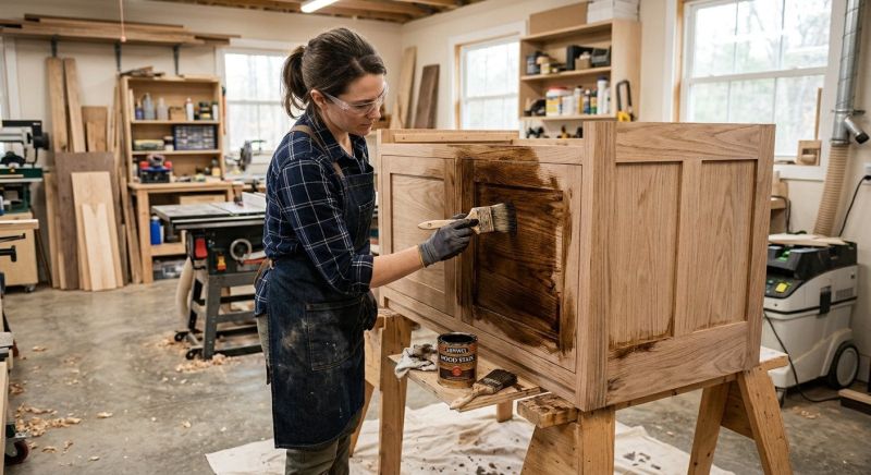 Wood Cabinet Staining in Carmel, IN
